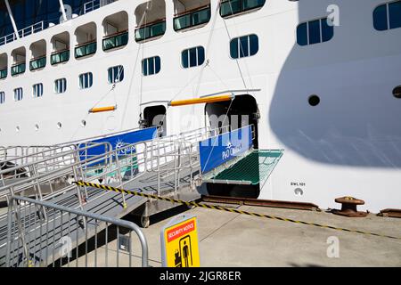 P&O cruise ship MS Iona moored in the Norwegian town of Flam end of ...