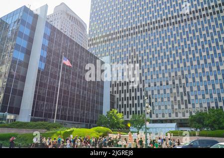 The activist groups gathering at Cadman Plaza to demand justice for abortion in New York City Stock Photo