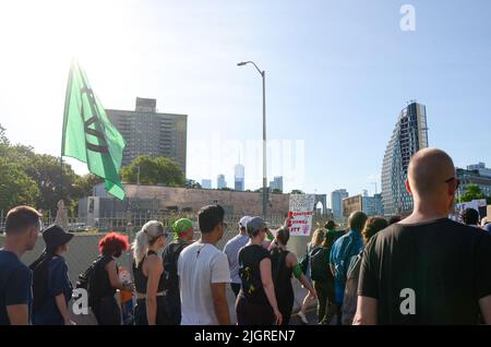 The activist groups gathering at Cadman Plaza to demand justice for abortion in New York City Stock Photo