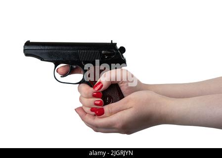 Woman Silhouette Action Secret Agent Spy With Gun Stock Vector