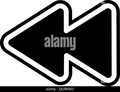 Basic user interface backward icon . Stock Vector