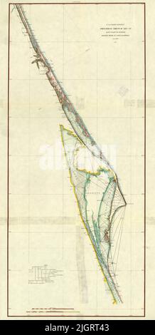 US Coast Survey Progress Sketch of East Coast of Florida, Halifax River to Cape Canaveral, 1877 Stock Photo