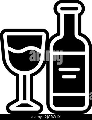 Easter wine icon . Stock Vector