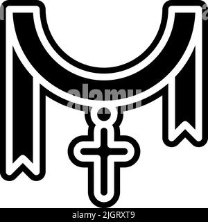 Easter day christianism cross icon . Stock Vector
