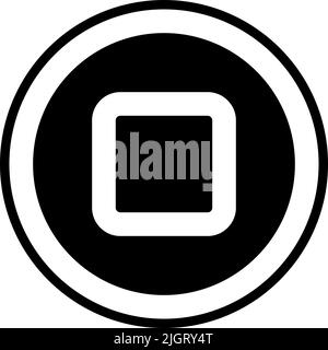 Essential app stop icon . Stock Vector