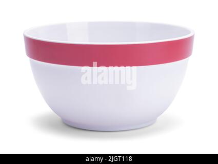 Large Plastic Bowl Cut Out on White. Stock Photo