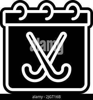 Hockey calendar icon . Stock Vector
