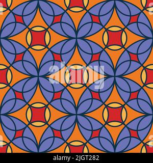 Vector illustration of seamless square background pattern of geometric shapes. Great for fashion design, fabric or wrapping paper Stock Vector