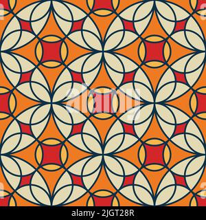 Vector illustration of seamless square background pattern of geometric shapes. Great for fashion design, fabric or wrapping paper Stock Vector