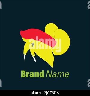 The Betta Fish logo has a modern shape and is suitable for display in any field. Stock Vector