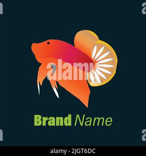 The Betta Fish logo has a modern shape and is suitable for display in any field. Stock Vector