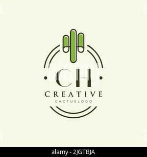 Initial CH logo template with modern frame. Minimalist CH letter logo ...