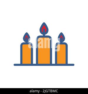 Candle icon. Icon related to party. Lineal color icon style. Simple design editable Stock Vector