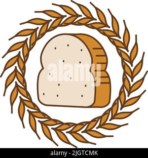 bread bakery wheat logo Icon Illustration Brand Identity Stock Vector