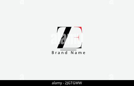 Alphabet letters Initials Monogram logo ZE EZ Z E Stock Vector