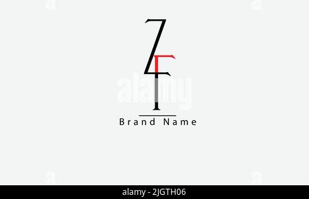 Alphabet letters Initials Monogram logo ZF FZ Z F Stock Vector