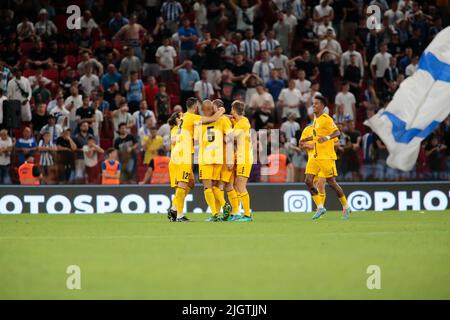 Kf Tirana team during the first round of UEFA Champions League 2022-2023,  football match between Kf Tirana and F91 Dudelange at Air Albania Stadium  Stock Photo - Alamy