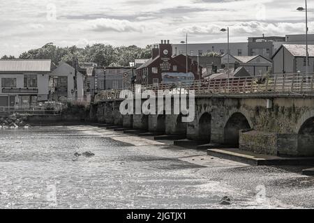 The Nineteen Arches Bridge, is the longest handmade stone arch bridge in Ireland. Arklow. Ireland. Stock Photo