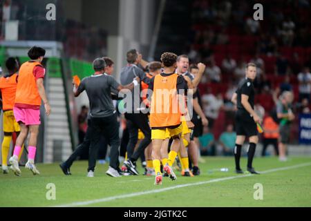 Kf Tirana supporters during the first round of UEFA Champions League  2022-2023, football match between Kf Tirana and F91 Dudelange at Air  Albania Stad Stock Photo - Alamy
