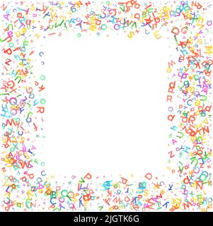 Colorful vector background made from english alphabets, letters or characters in flat style. Stock Vector