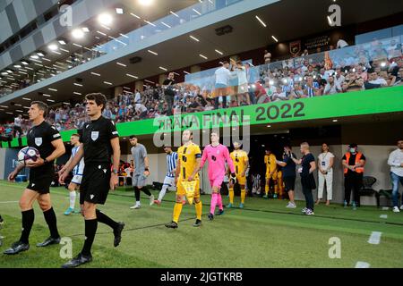 Kf Tirana team during the first round of UEFA Champions League 2022-2023,  football match between Kf Tirana and F91 Dudelange at Air Albania Stadium  Stock Photo - Alamy