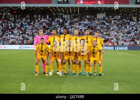 Kf Tirana team during the first round of UEFA Champions League 2022-2023,  football match between Kf Tirana and F91 Dudelange at Air Albania Stadium  Stock Photo - Alamy