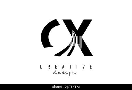 CX C X Lines Letter Design with Creative Elegant Zebra Vector ...
