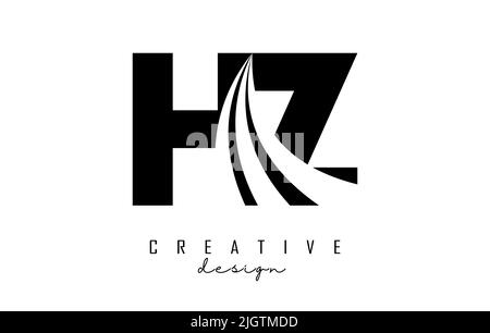 HZ H Z Lines Letter Design with Creative Elegant Zebra Vector ...