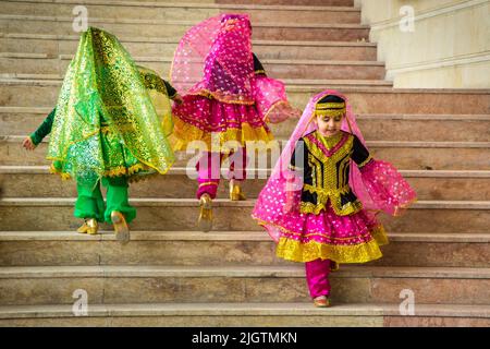 Girls celebrating Nowruz in Baku, Azerbaijan Stock Photo