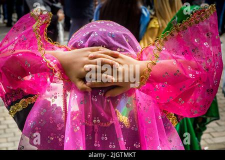 Girls celebrating Nowruz in Baku, Azerbaijan Stock Photo