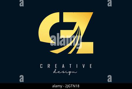 GZ G Z Lines Letter Design with Creative Elegant Zebra Vector ...