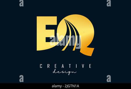 EQ Letter Design with Creative Cut and Colorful Rainbow Texture. EQ ...