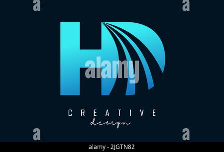 HD H D Lines Letter Design with Creative Elegant Zebra Vector ...