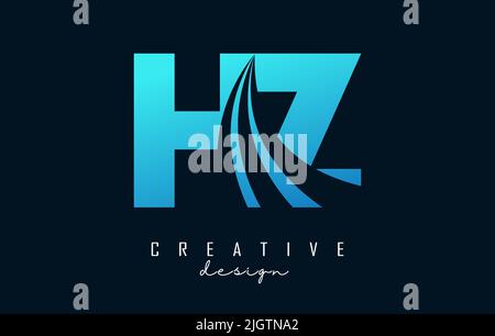HZ H Z Lines Letter Design with Creative Elegant Zebra Vector ...