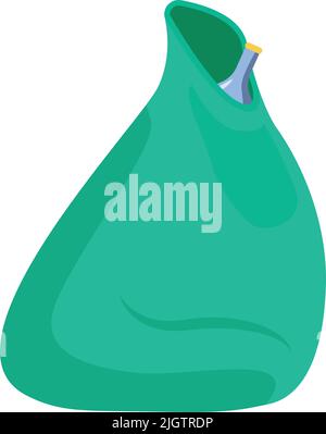 Garbage bag with plastic bottles semi flat color vector object Stock Vector