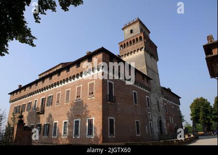 Europe, Italy, Pavia, Chignolo Po, Procaccini Castle ex Cusani Visconti. Stock Photo