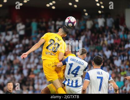 Kf Tirana team during the first round of UEFA Champions League 2022-2023,  football match between Kf Tirana and F91 Dudelange at Air Albania Stadium  Stock Photo - Alamy