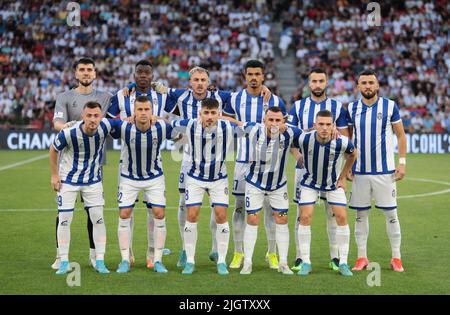 Kf Tirana team during the first round of UEFA Champions League 2022 2023 football match between Kf Tirana and F91 Dudelange at Air Albania Stadium Stock Photo Alamy