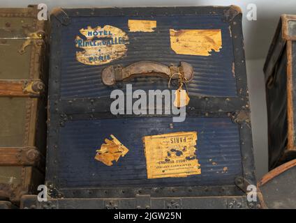 Old luggages kept in Sursock Palace, Beirut Governorate, Beirut, Lebanon Stock Photo