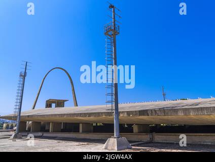 Arch in Rashid Karami International Fair designed by Oscar Niemeyer, North Governorate, Tripoli, Lebanon Stock Photo