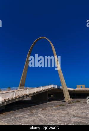 Arch in Rashid Karami International Fair designed by Oscar Niemeyer, North Governorate, Tripoli, Lebanon Stock Photo