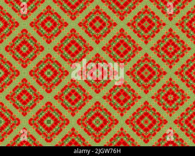 Colorful kaleidoscopic pattern as retro background graphic design element, 1960s and 1970s style Stock Photo