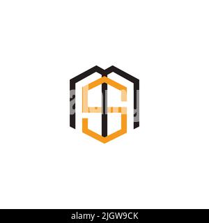 letter ms colorful linked overlap logo vector Stock Vector