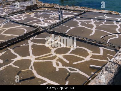 Salt production site, North Governorate, Anfeh, Lebanon Stock Photo