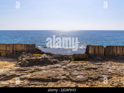 Phoenician Wall built to protect the city, North Governorate, Batroun, Lebanon Stock Photo