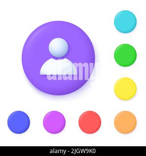 User 3d icon. Symbol of login, avatar, person. Vector illustration. Stock Vector
