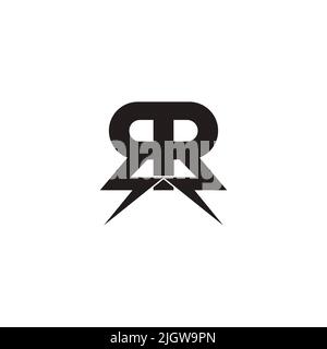 letter rr simple geometric thunder powerful symbol logo vector Stock Vector