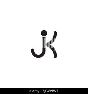 letter jk curves line geometric design logo vector Stock Vector