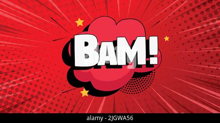 Comic lettering BAM on white background - Vector illustration Stock Vector