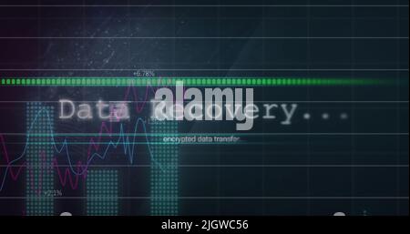 Image of data processing over grid Stock Photo